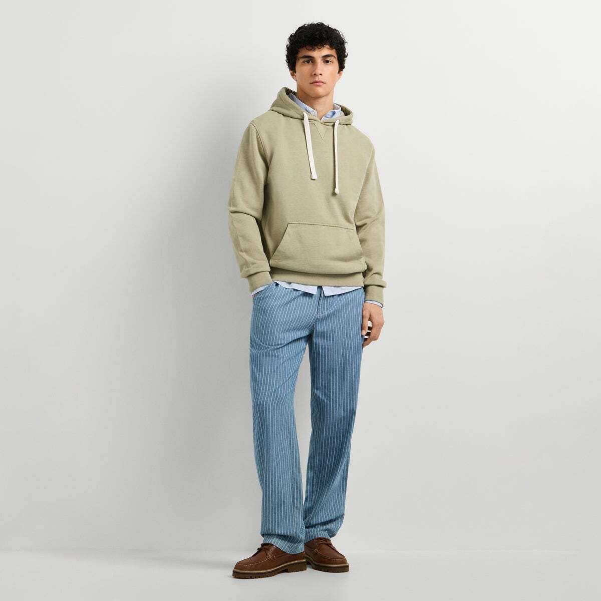 Sweat À Capuche Coupe Regular vert armée lavé, PEPE JEANS