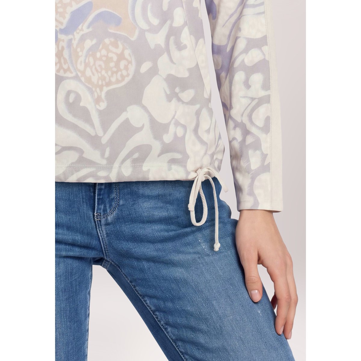 Haut casual à cordon coulissant sous tunnel bleu/beige, BETTY BARCLAY