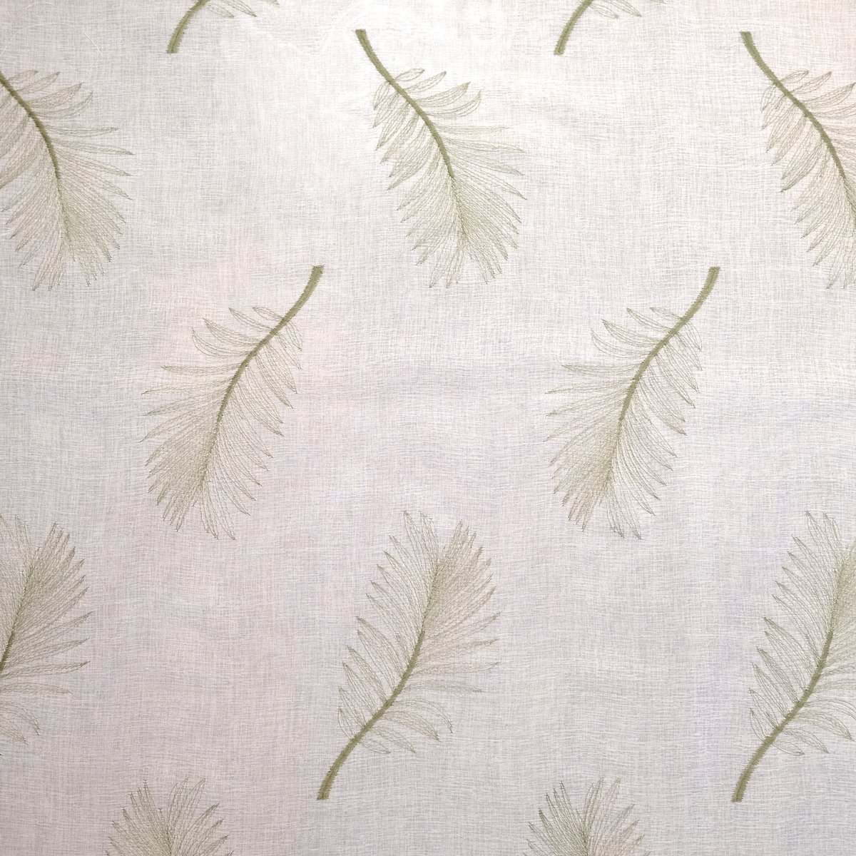 Voilage brodé à motifs feuilles - QABANE kaki, HOME MAISON