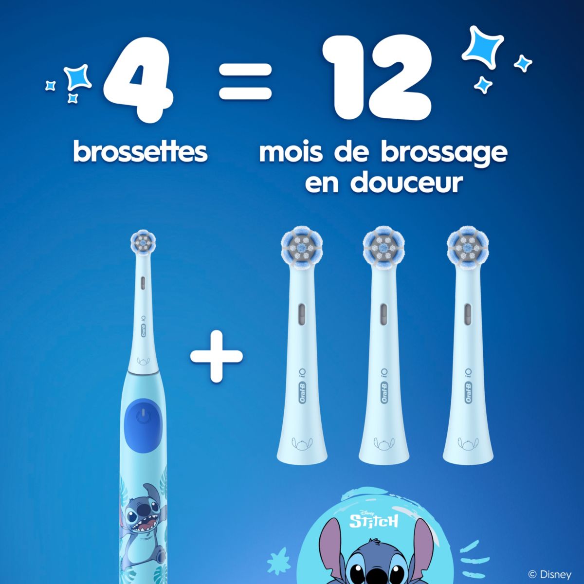 Brossette dentaire Gentle Care Stitch x3 couleur unique, ORAL B