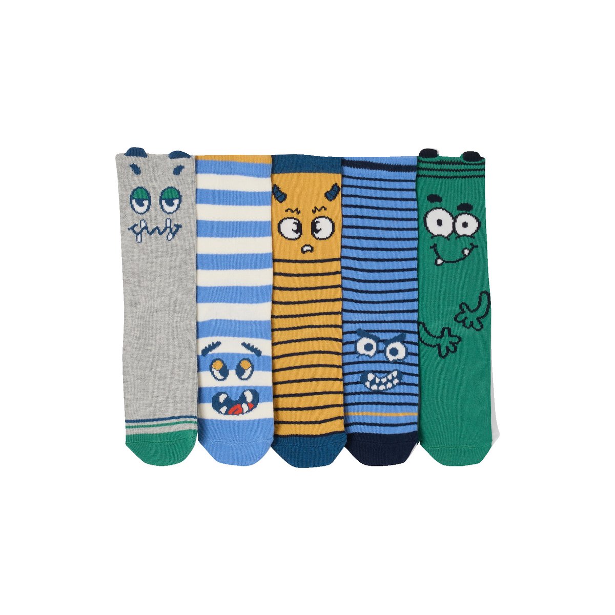 Lot de 5 paires chaussettes bleu, VERTBAUDET