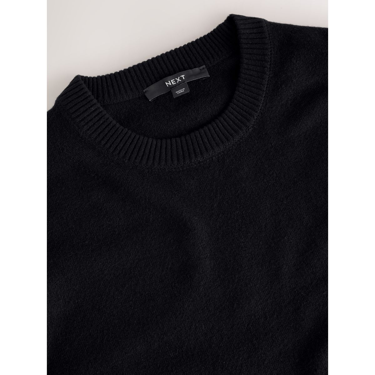 Pull ras du cou ultra-doux à manches longues noir, NEXT