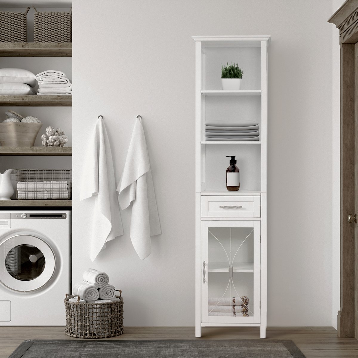 Armoire Toilette DELANEY blanc, TEAMSON HOME