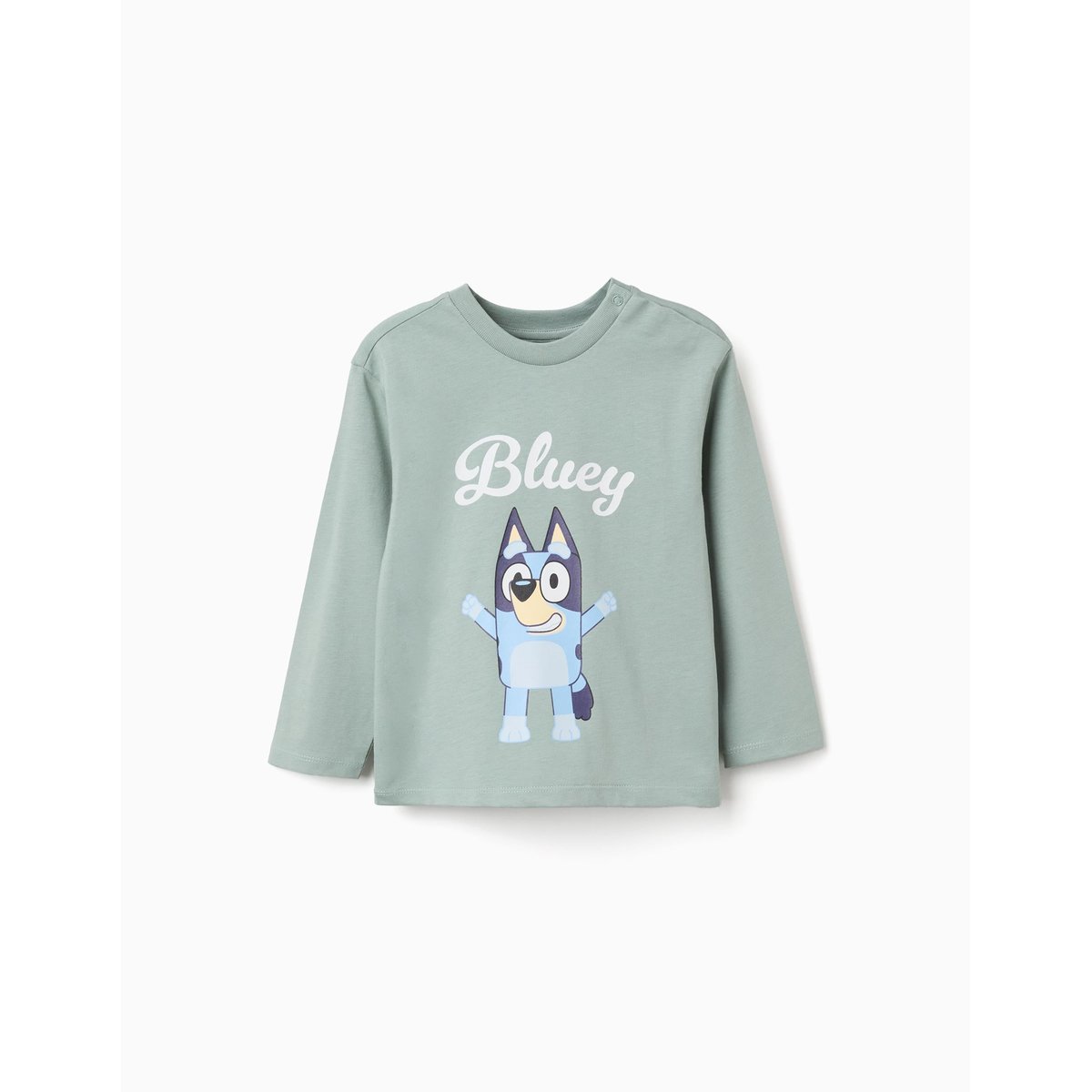 T-shirt en coton à manches longues et imprimé Bluey vert, ZIPPY