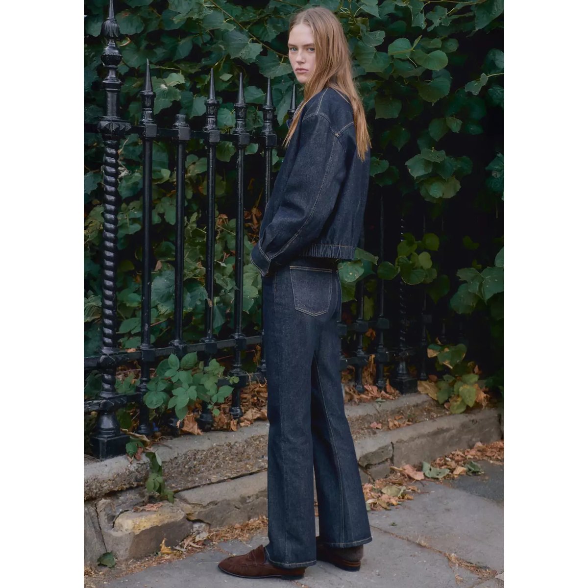Jean détail similicuir bleu, MANGO