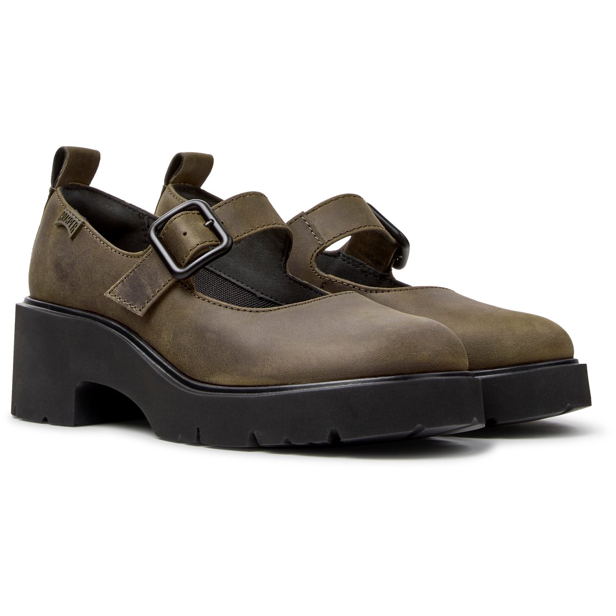 Mocassins Milah Nubuck Leather vert fonc10, CAMPER