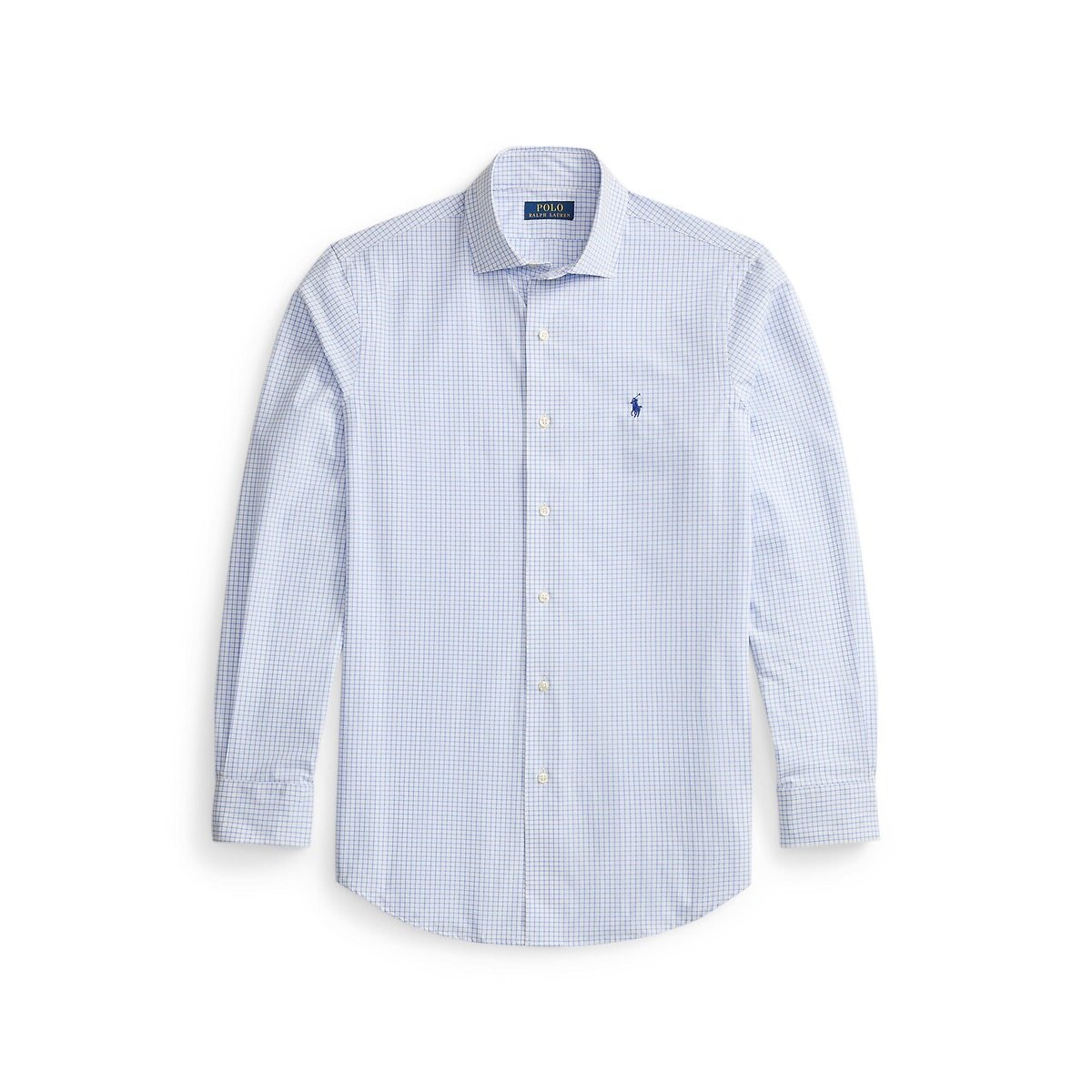 Chemise manches longues en popeline bleu/blanc, POLO RALPH LAUREN