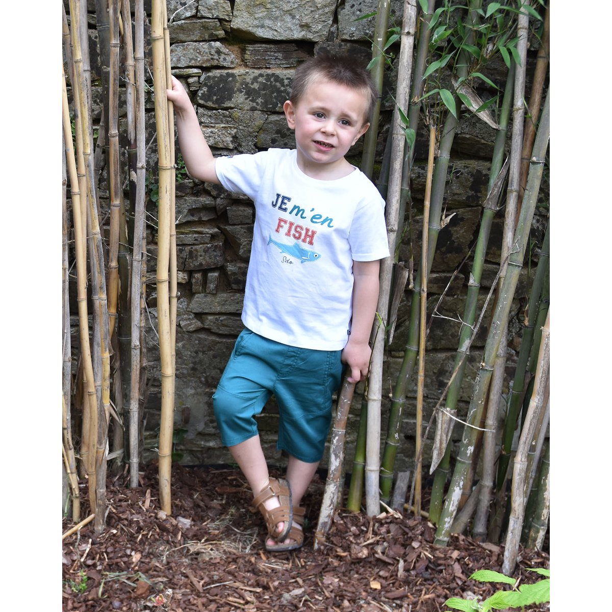 Tee shirt giuseppe manches courtes enfant blanc, SUCRE D'ORGE