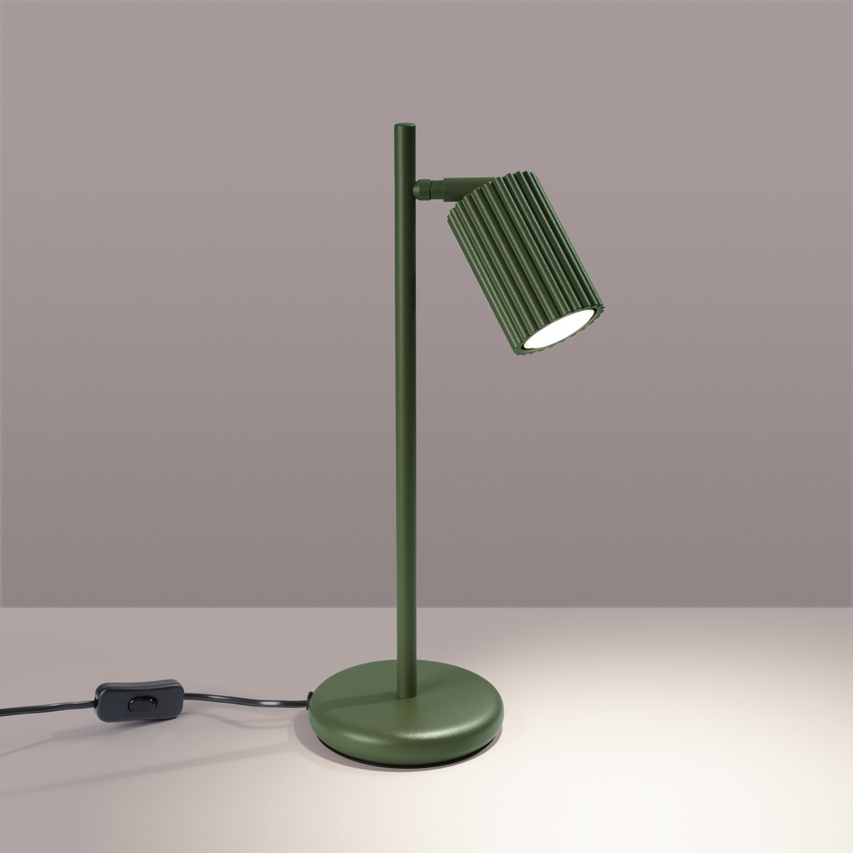 Lampe à poser Aluminium Vert Olive GU10 1 Karbon vert, EDEN