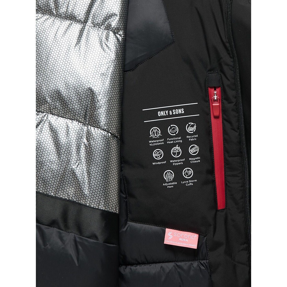 Parka à capuche, Snate noir, ONLY & SONS