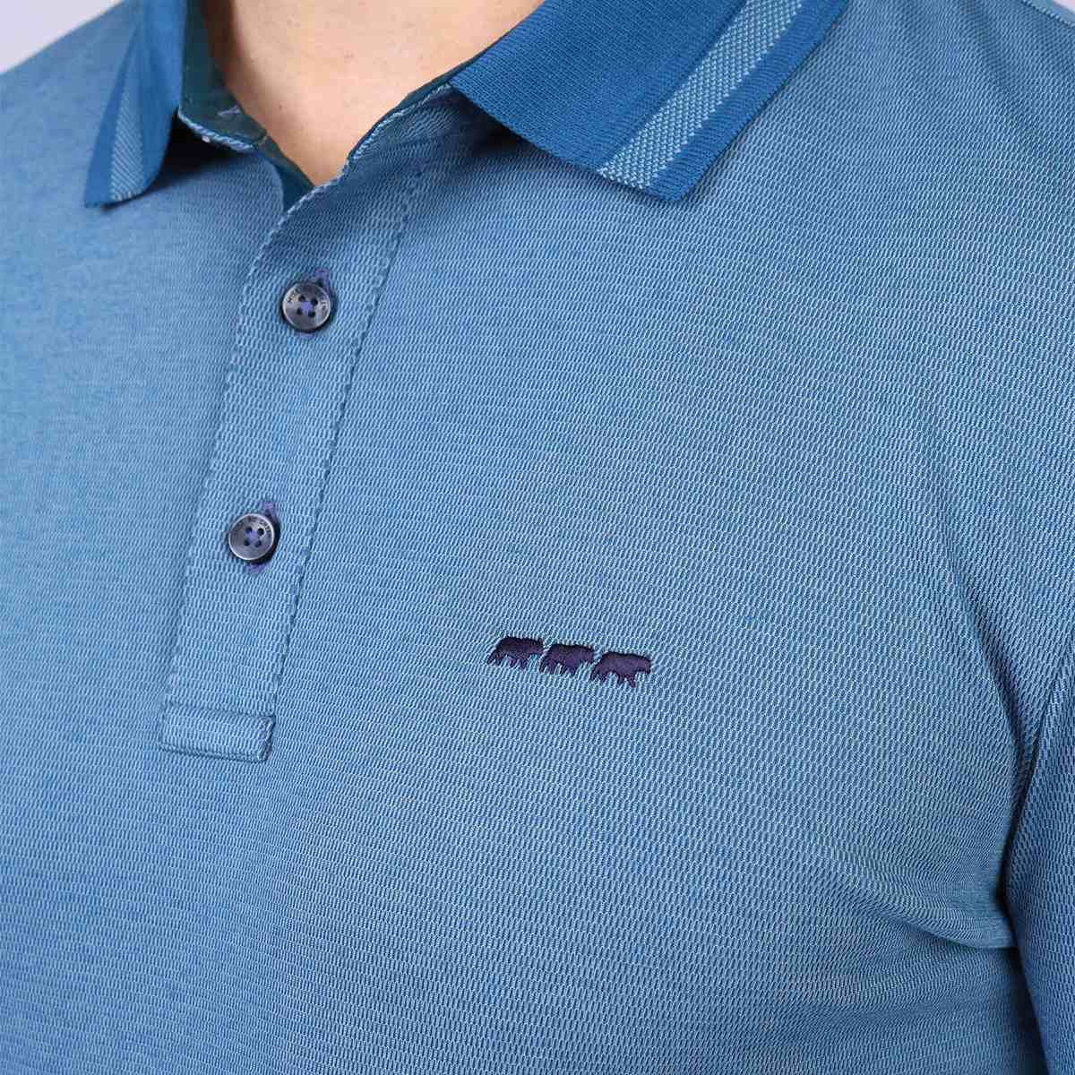 Polo polynosique bleu petrole, MISE AU GREEN