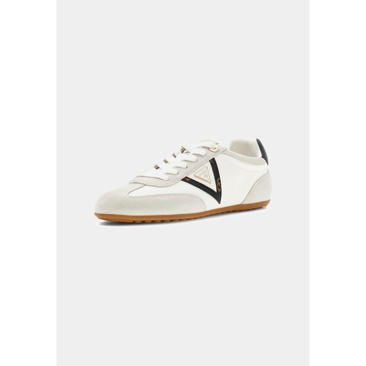 Baskets En Cuir Véritable Relli blanc, GUESS