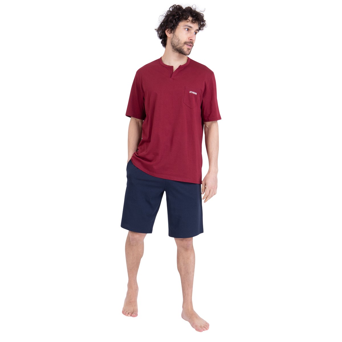 Pyjama court CHIC prune-marine, ATHENA