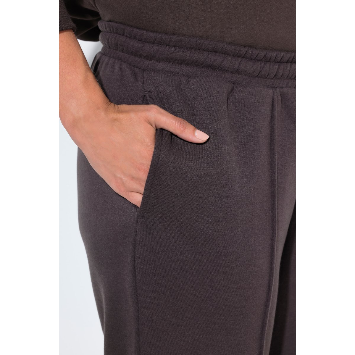 Pantalon de jogging large à taille élastique acajou, ULLA POPKEN