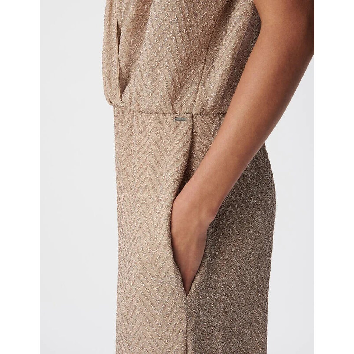Traje pantalón de manga corta con escote en la espalda lino, IKKS
