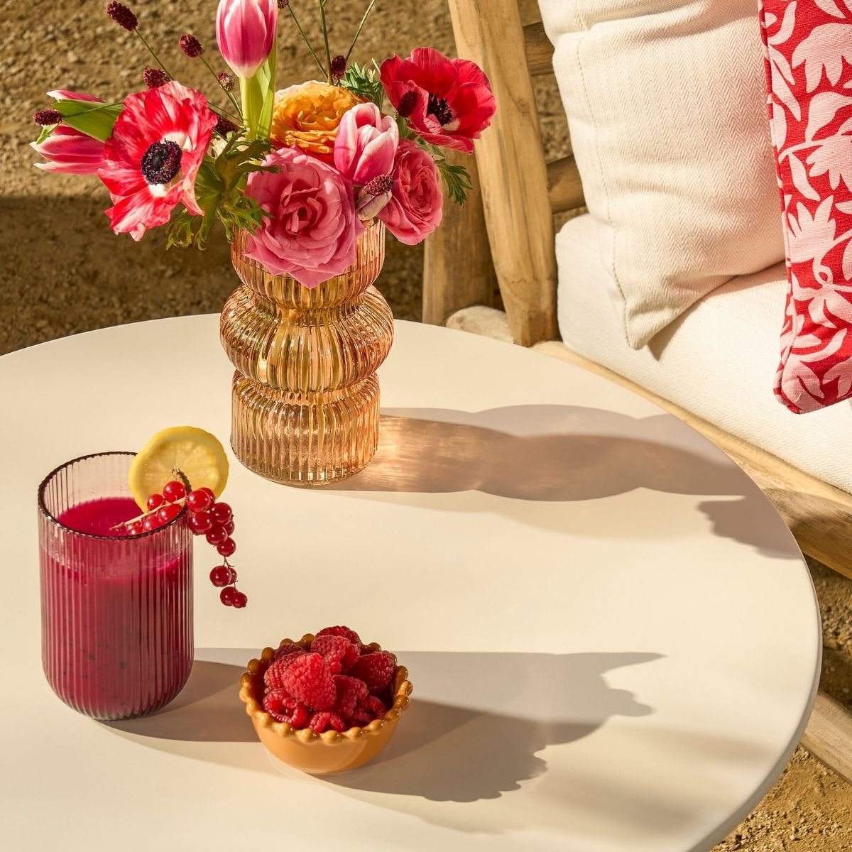 Table d'appoint SEATLE crème, MICA DECORATIONS