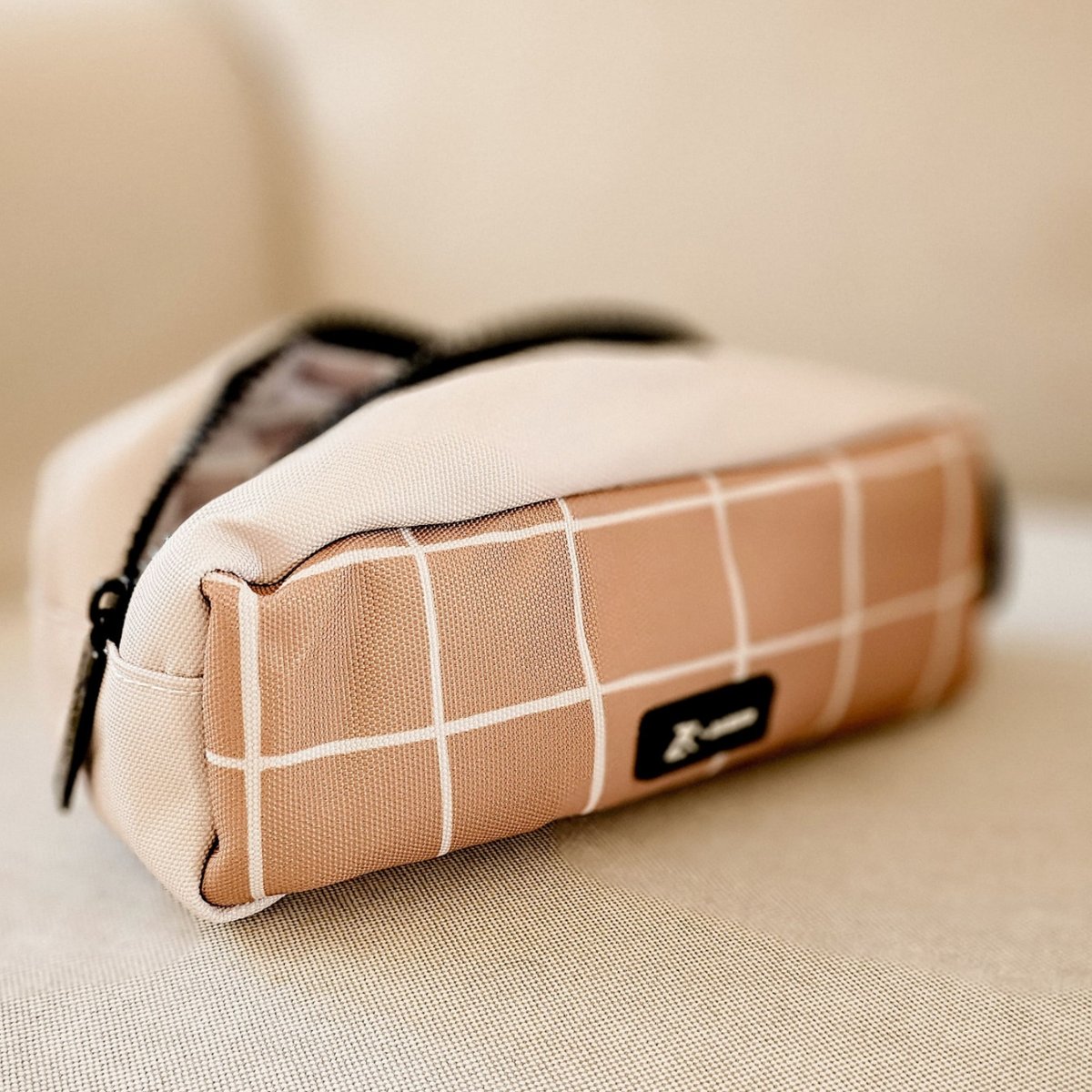 Trousse scolaire marron, beige, ZAKUW