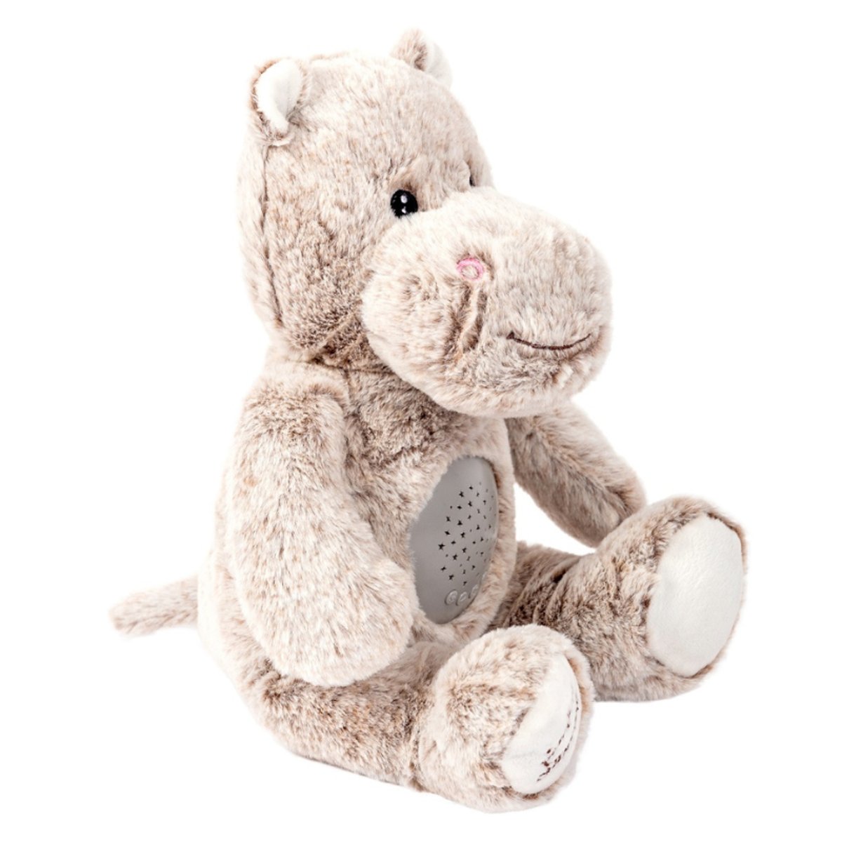 Peluche Veilleuse musicale - Projecteur d'étoiles -Léo l'Hippo gris, PIOUPIOU ET MERVEILLES