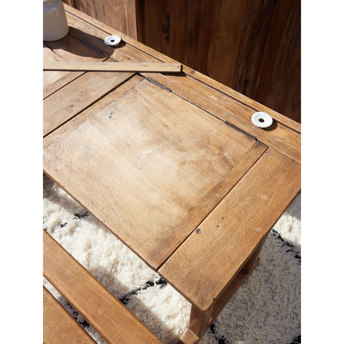 Bureau d'écolier vintage Edouard N°1073 - Bon état bois foncé, DEBONGOUT