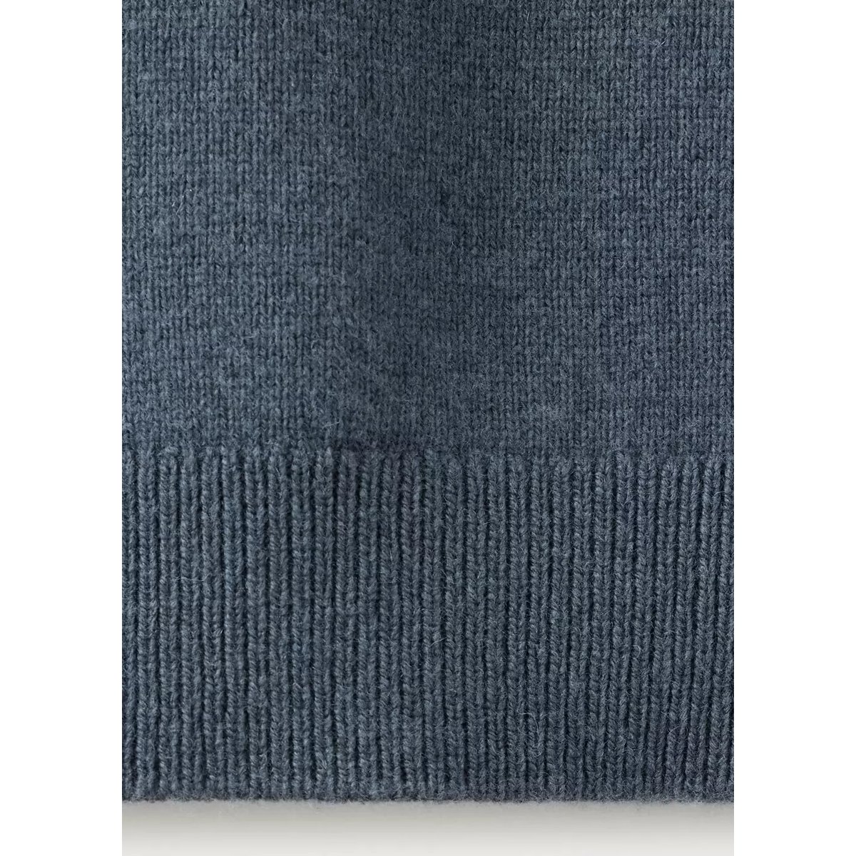 Pull polo en maille mélangée laine et cachemire bleu indigo, MANGO MAN