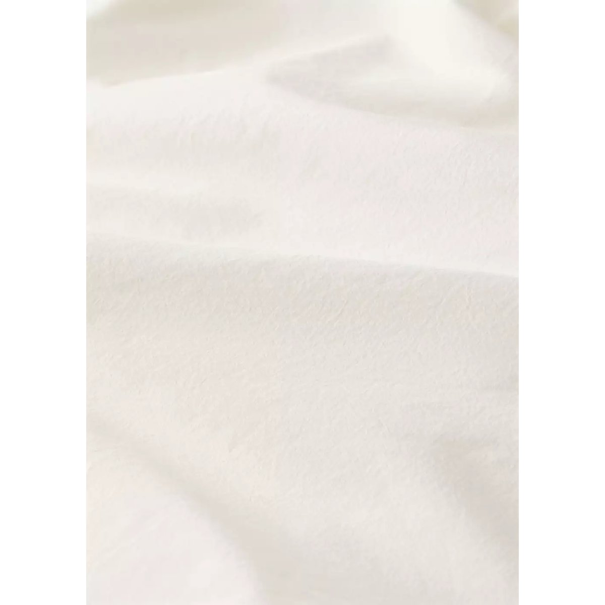 Drap plat coton garment-wash volant lin lit 90 cm blanc cassé, MANGO HOME