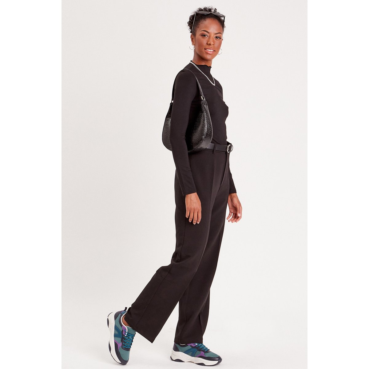 Pantalon city large noir, CACHE CACHE