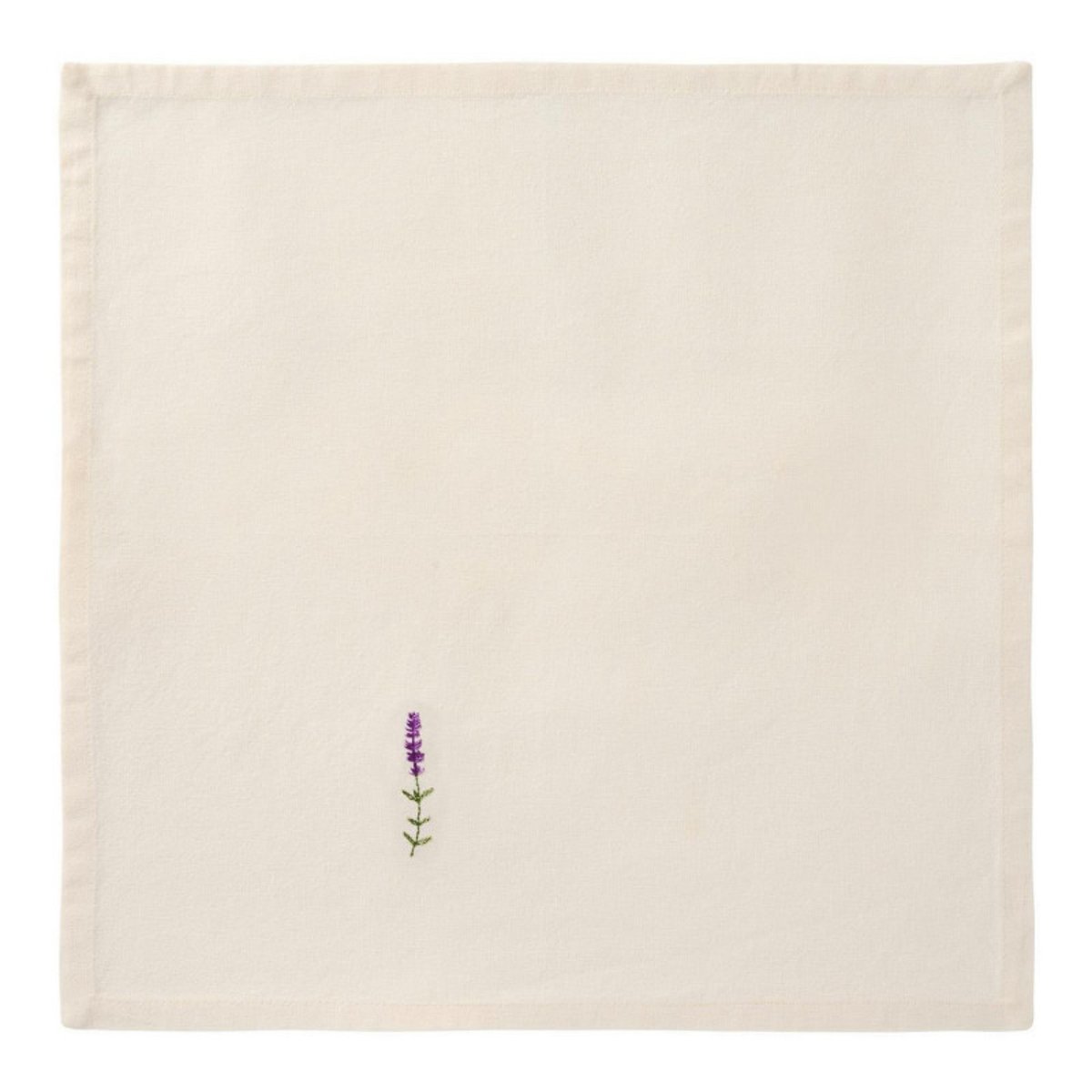 Serviette de table coton brodé FLORA lavande, IB LAURSEN