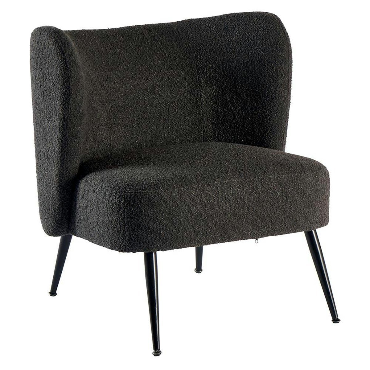 Fauteuil tissu anthracite bouclé MALMOE anthracite, PIER IMPORT