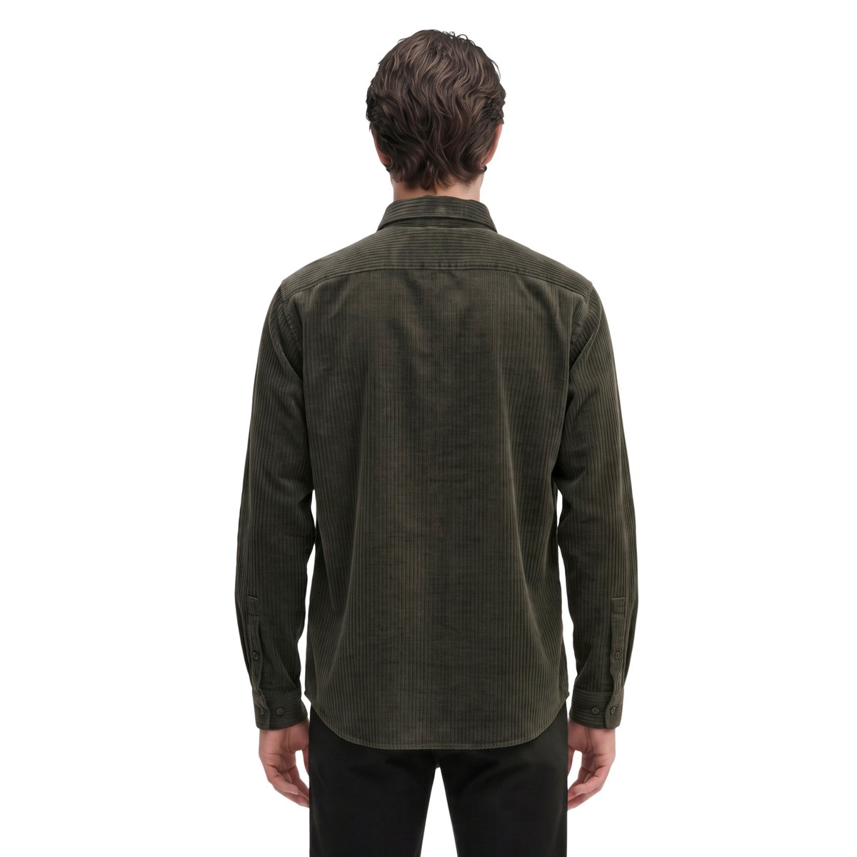Chemise en velours côtelé, coupe classique en coton bio tout doux noir, MARC O'POLO