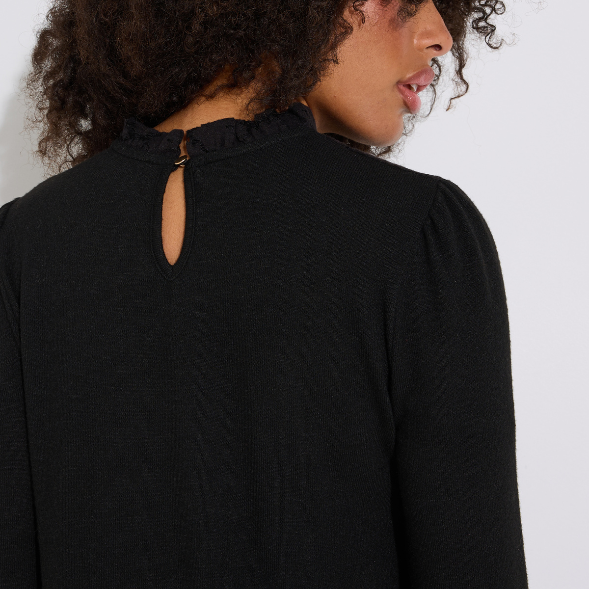 T-shirt col victorien noir, GRAIN DE MALICE
