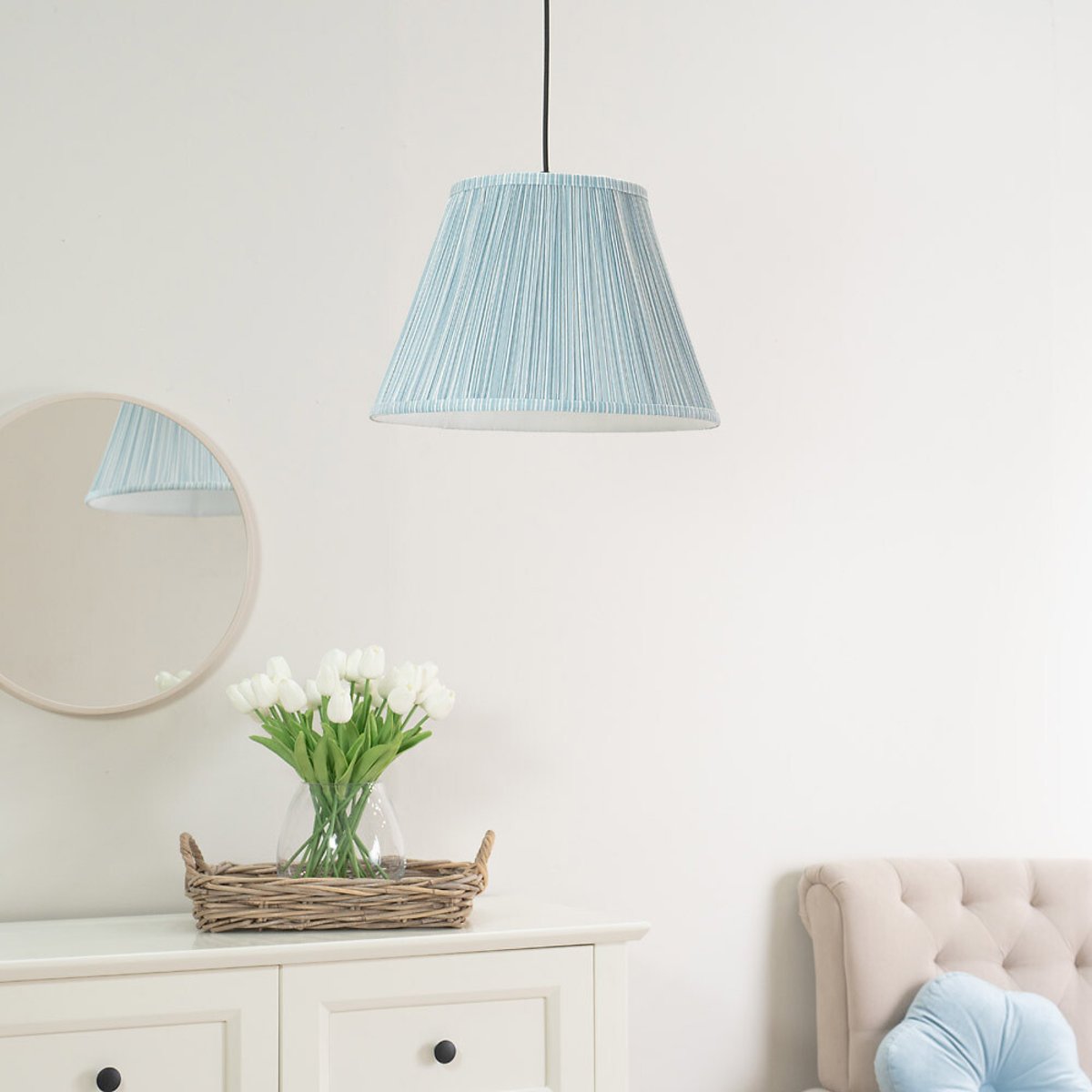 41cm Laurence Pinstripe Shade blue, SO'HOME