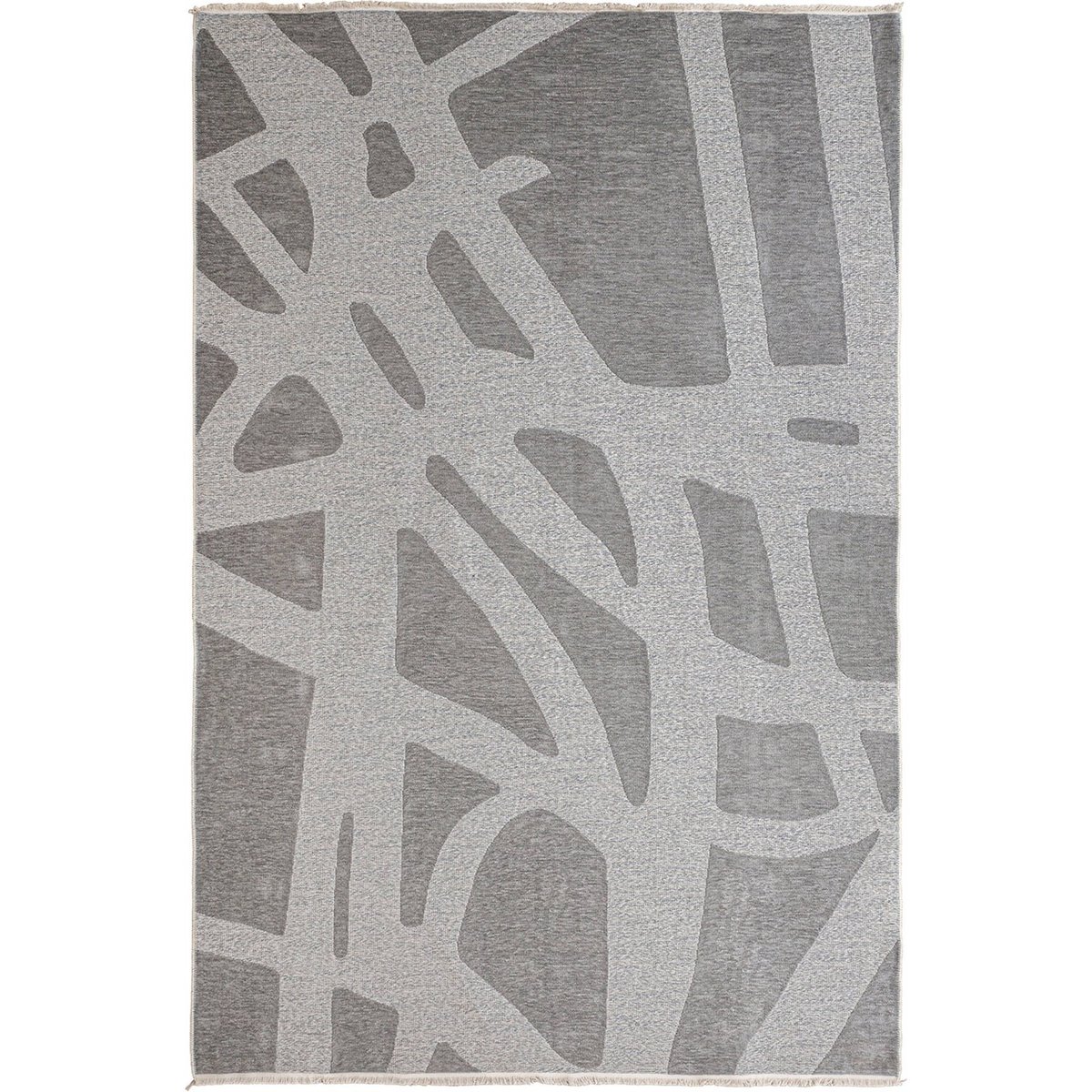 Tapis rectangulaire contemporain pour salon gris clair et beige doux, RECOLLECTION