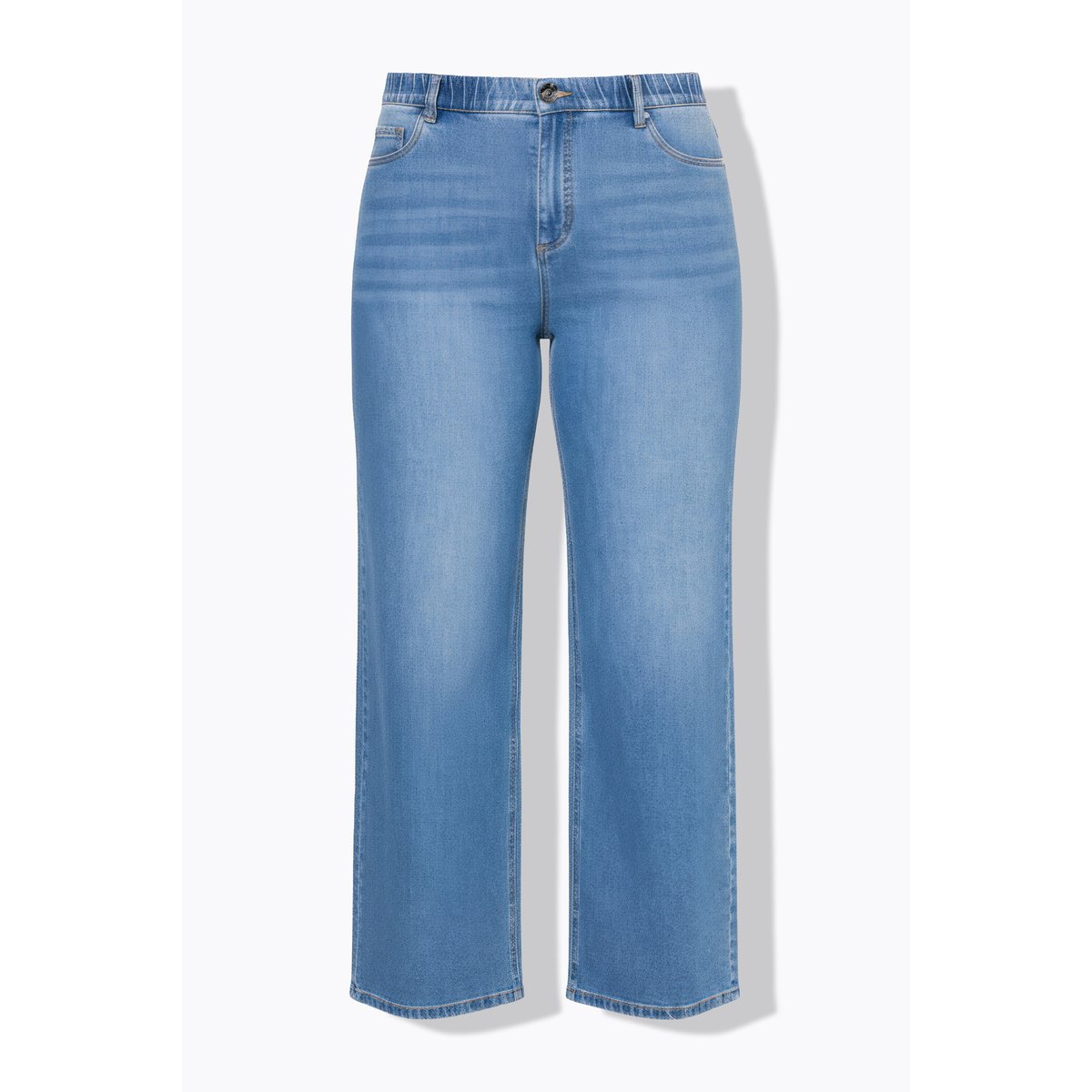 Jean jambe large et taille haute, 5 poches bleu jean, STUDIO UNTOLD