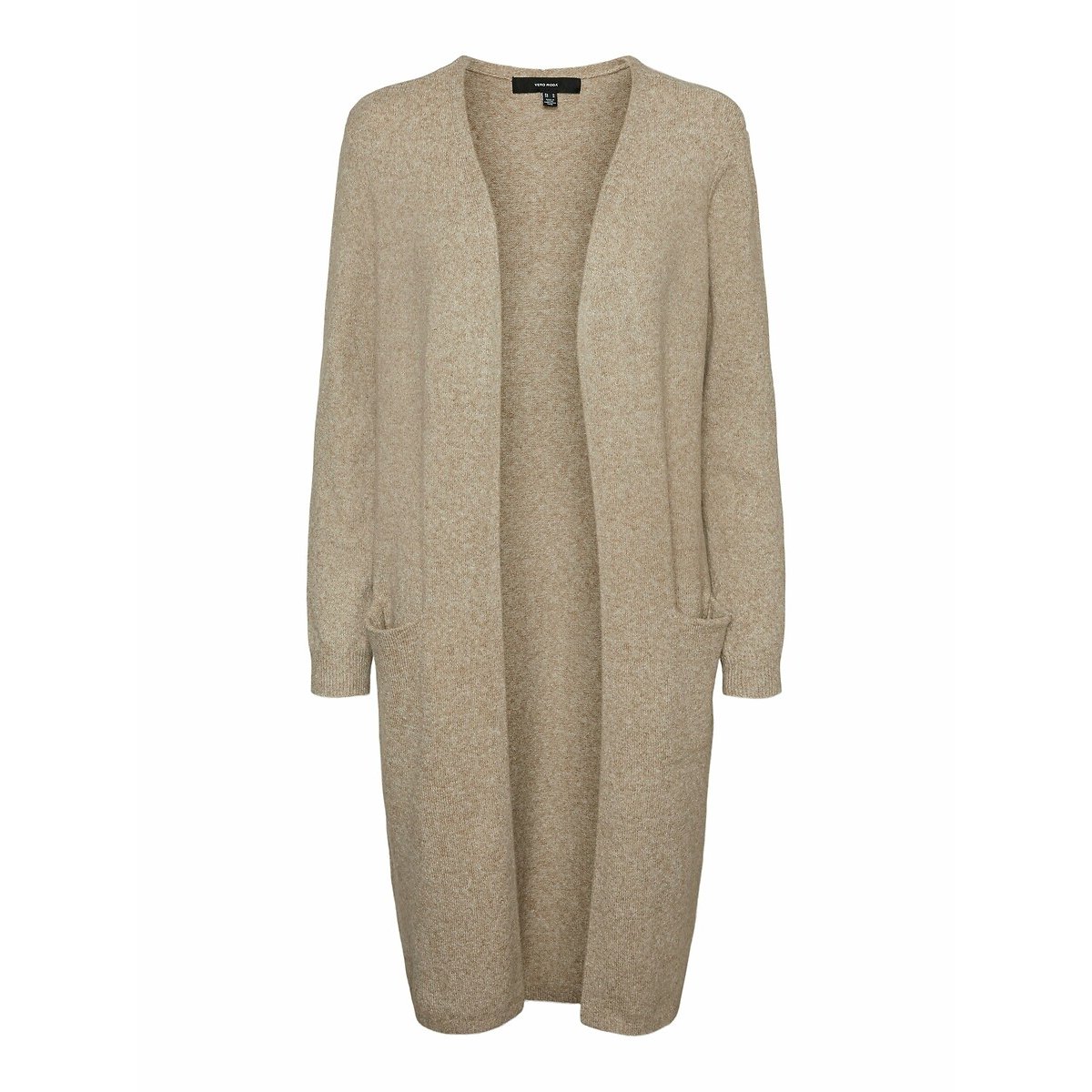 Long Fine Knit Cardigan beige marl, VERO MODA