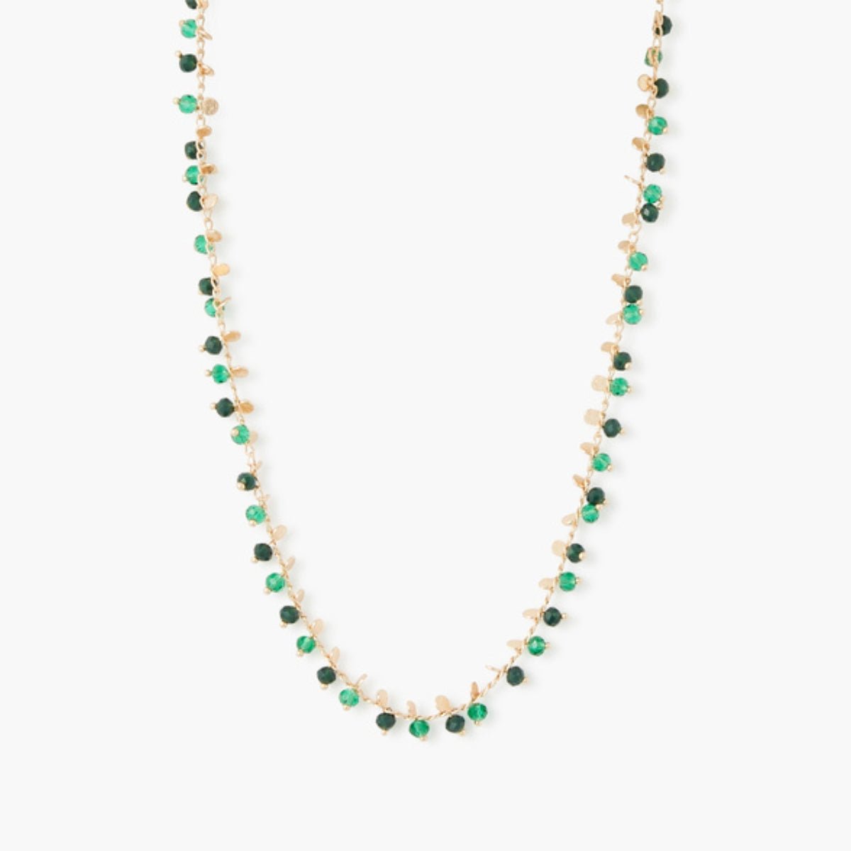 Collier perles à facettes vertes vert, BALABOOSTE