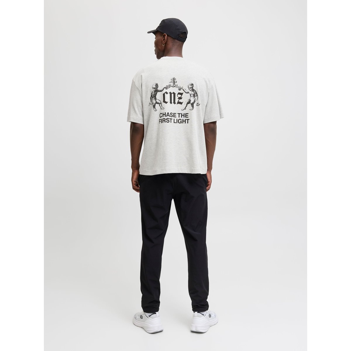 T-Shirt grise - light grey melange, JACK & JONES
