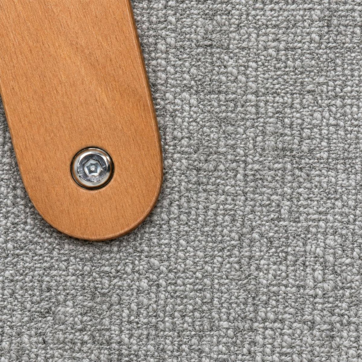 Pouf en tissu avec poignée IENA gris, PIER IMPORT