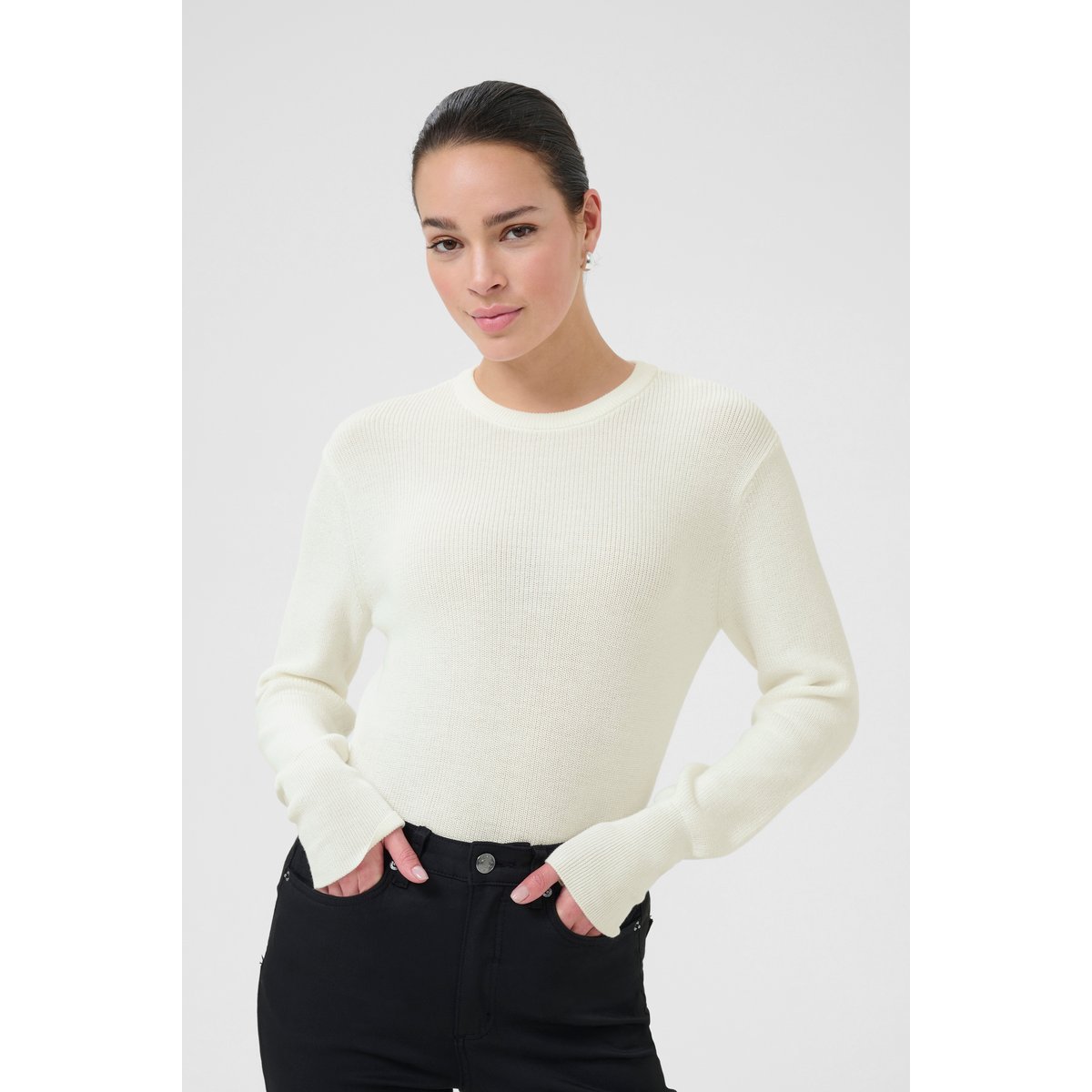 Pullover tricoté blanc, KAFFE