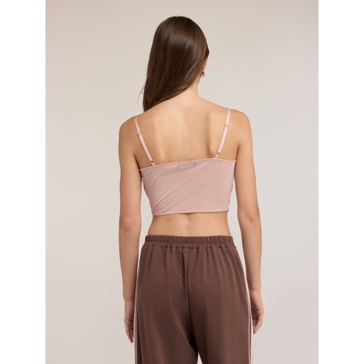 Top court avec micro-strass rosa cipria, MOTIVI