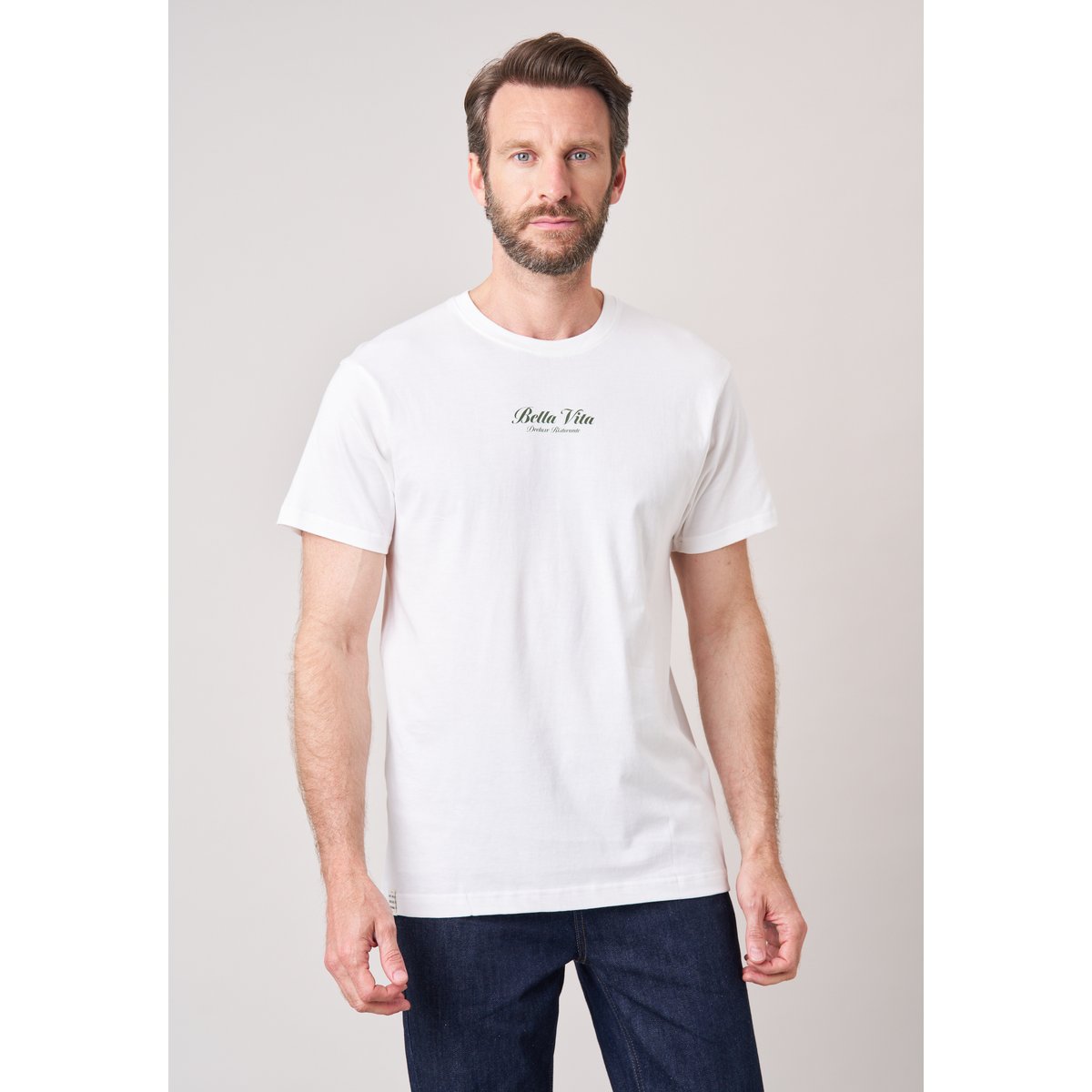 T-shirt loose homme en 100% coton imprimé pasta amore PASTA natural, DEELUXE