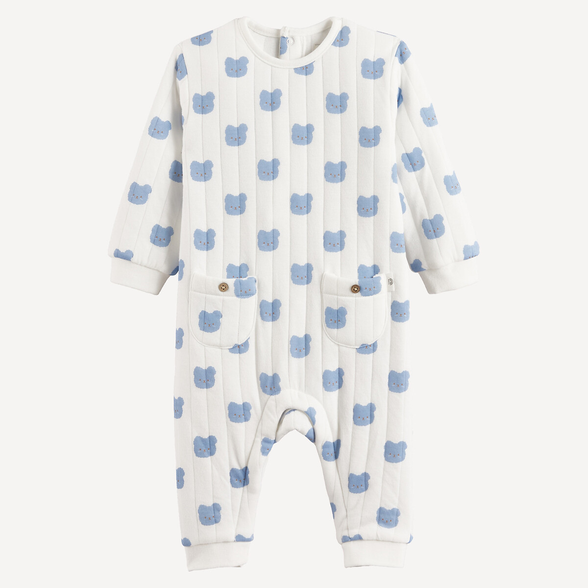 Combinaison longue matelassée, imprimé têtes d'ours ecru, LA REDOUTE COLLECTIONS