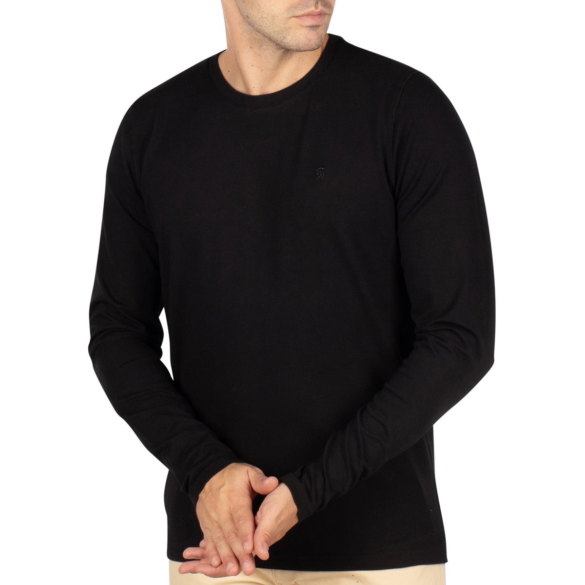 T-shirt manches longues BASIC noir, SHILTON