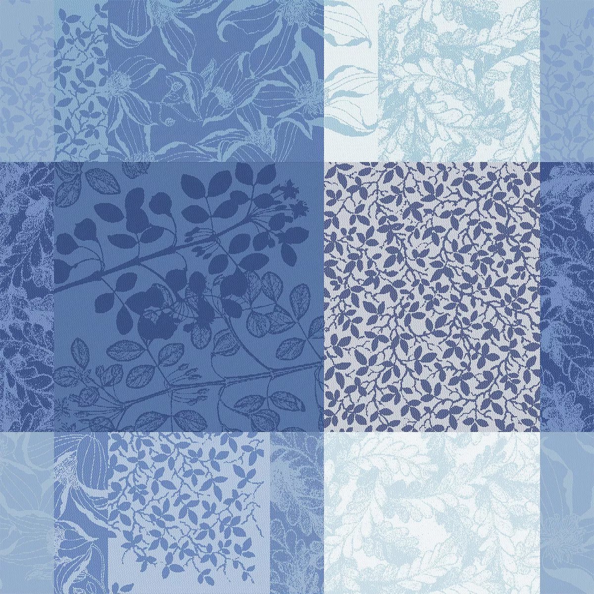 Serviette pur coton MILLE RAMEAUX bleu, GARNIER THIEBAUT