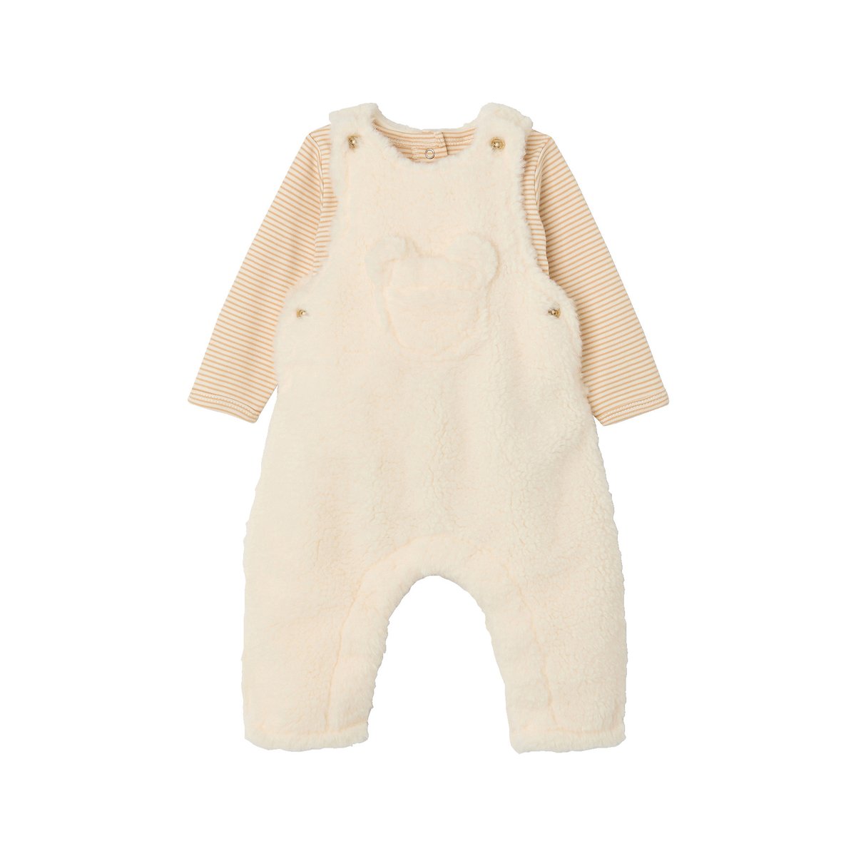 Ensemble salopette et body vanille, VERTBAUDET