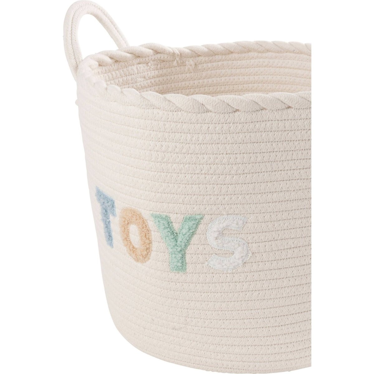 Set de 3 paniers enfant en coton brodé blanc et bleu clair multicolore, RECOLLECTION