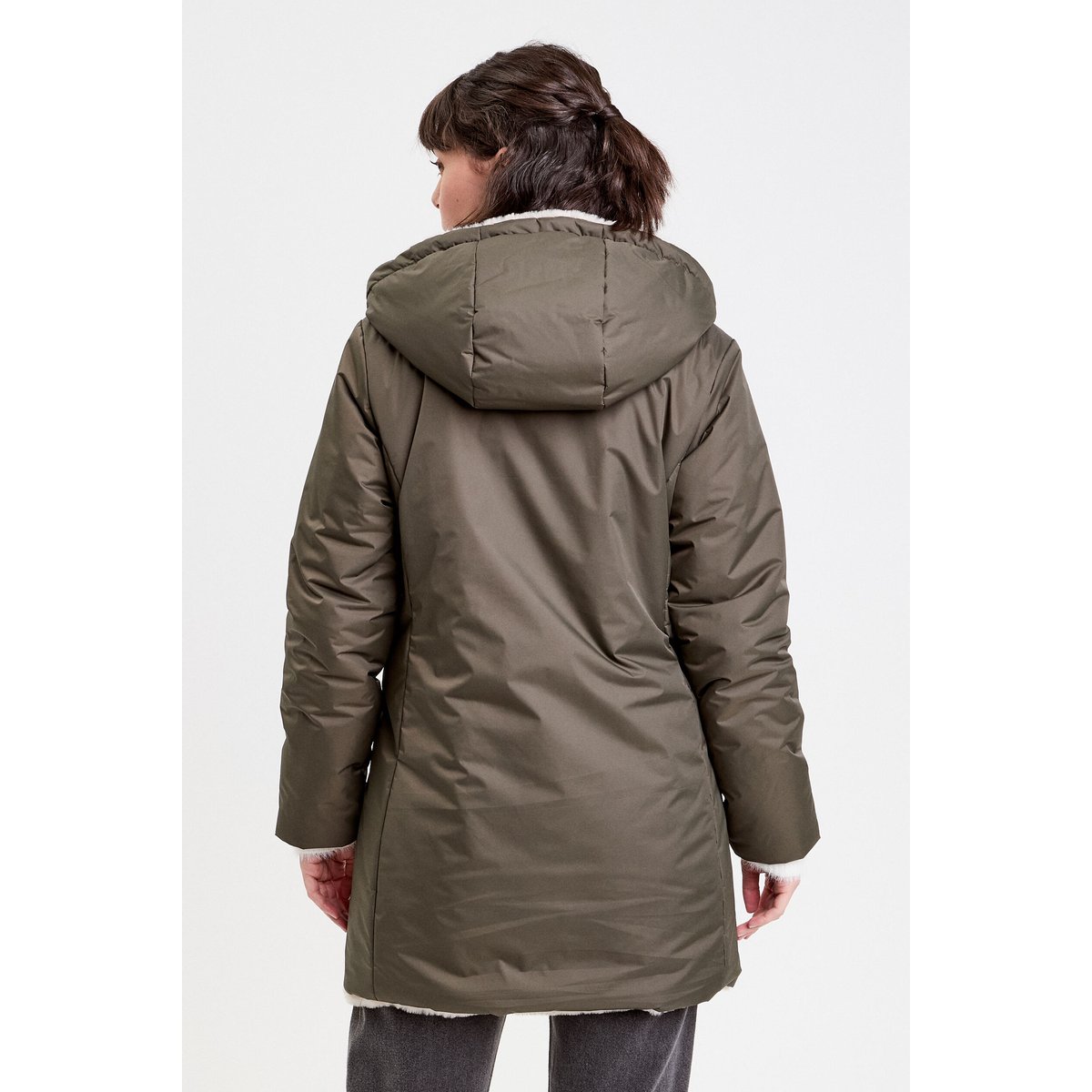 Parka réversible à capuche vert kaki, CACHE CACHE