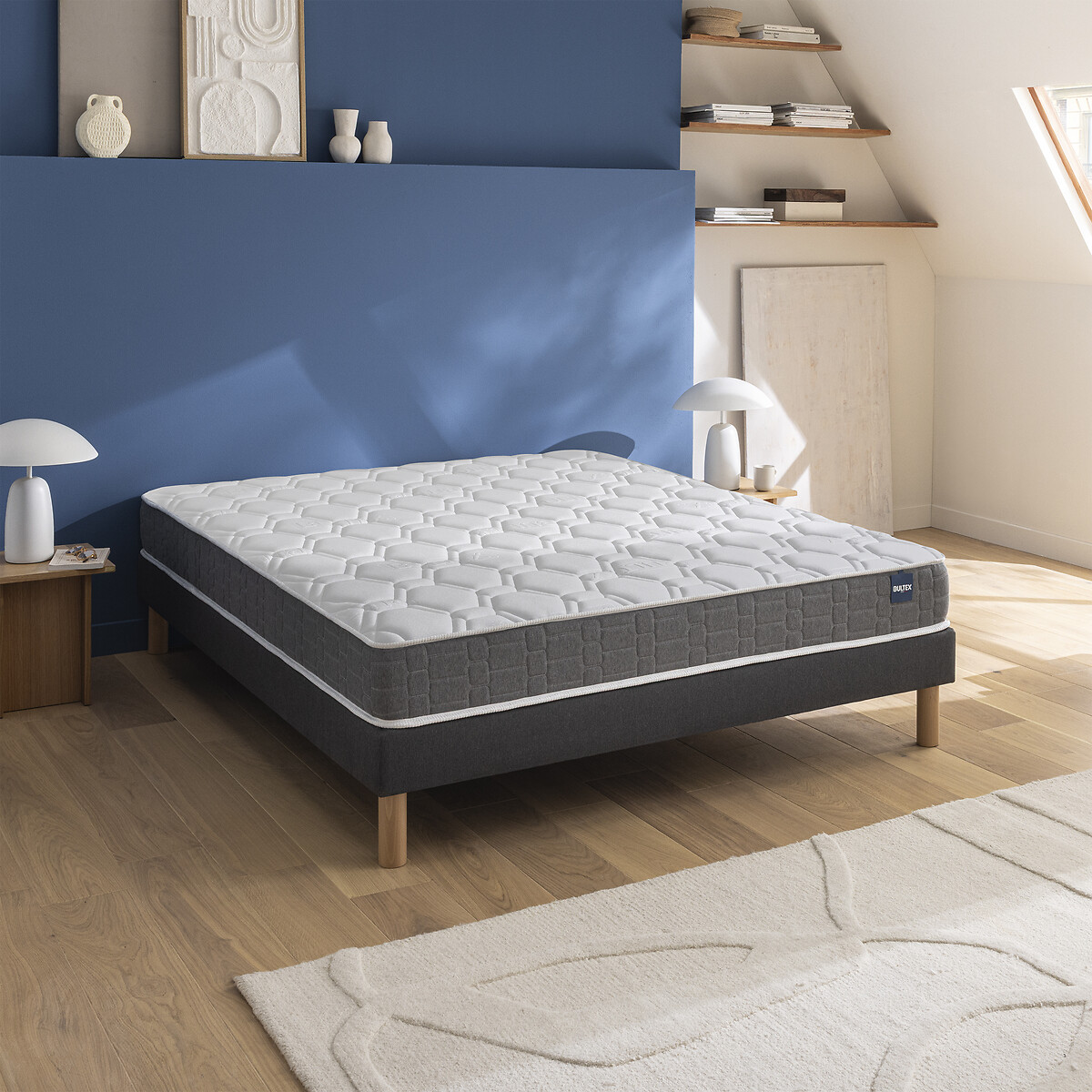 Completo materasso schiuma HR Regular + rete bianco/grigio fumo, BULTEX