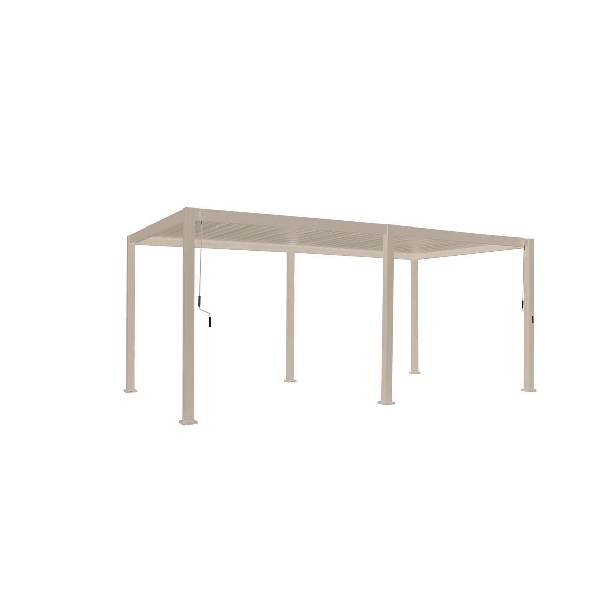 Pergola bioclimatique en aluminium à lattes orientables 6x3m EVORA argile, HESPERIDE