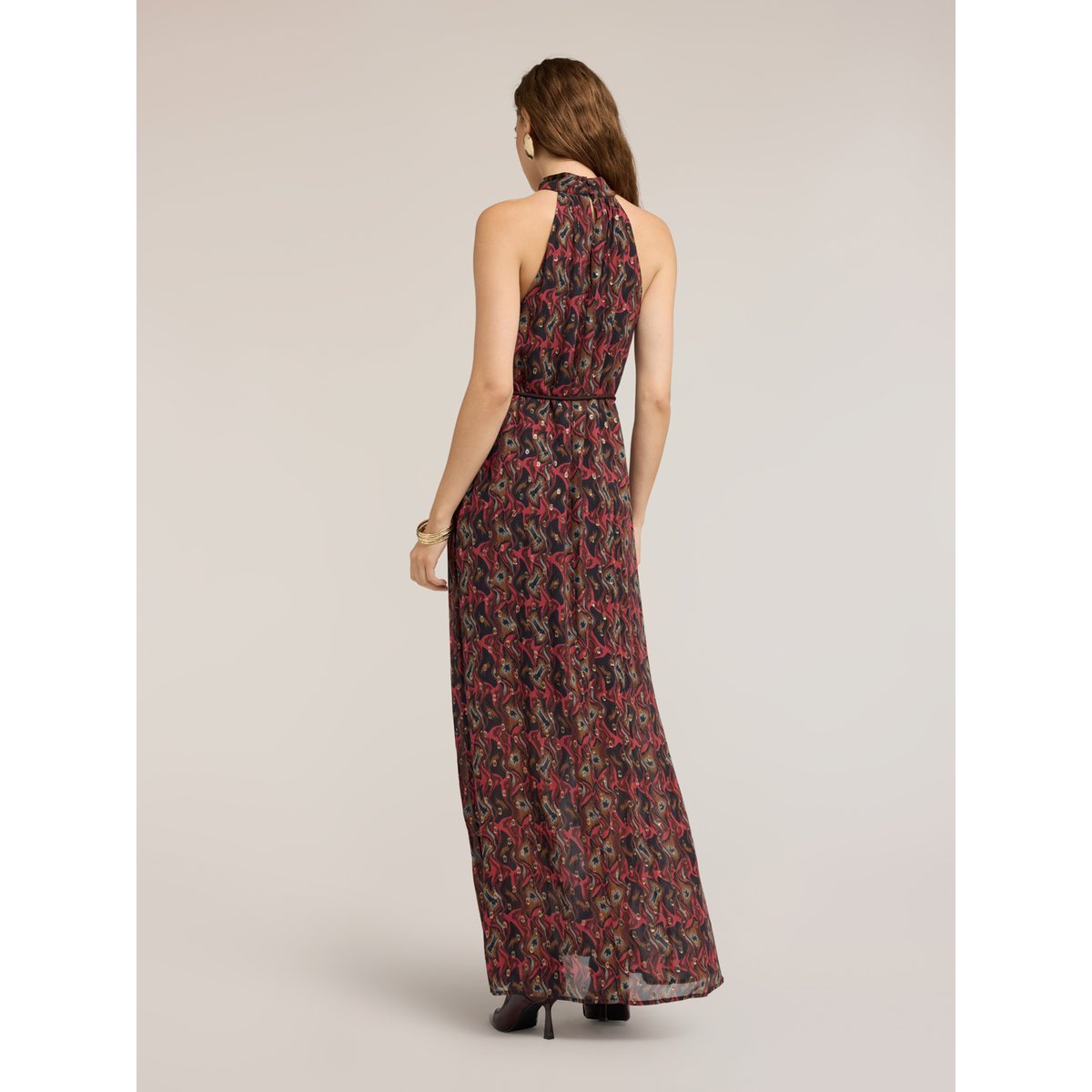 Robe longue imprimée rouge, MOTIVI