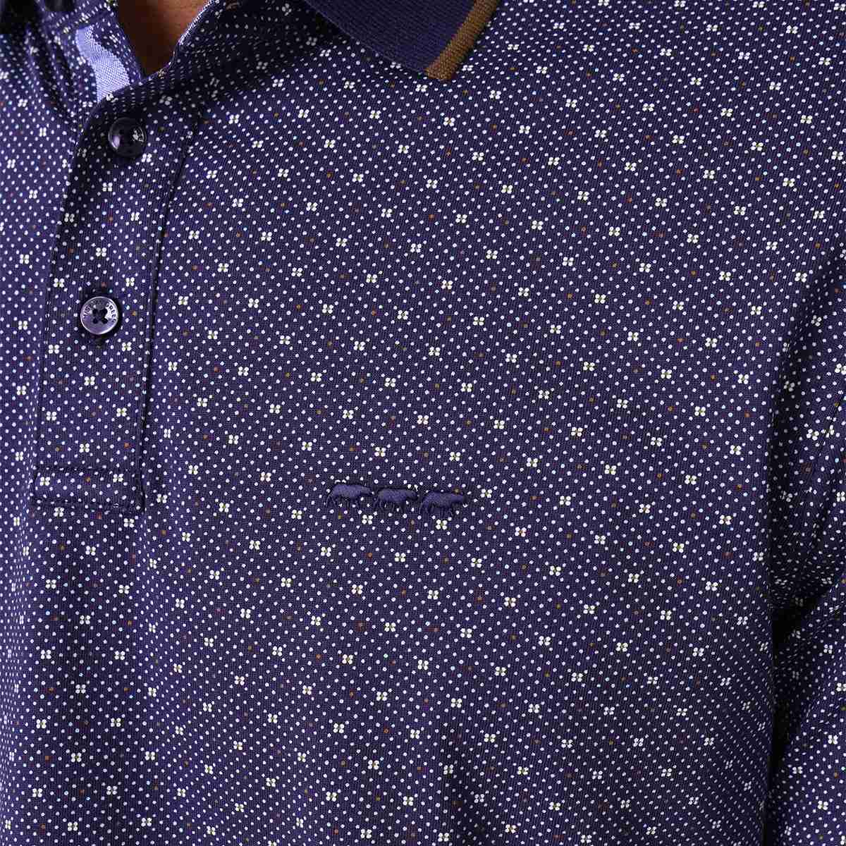 Polo micro-imprimé Honoré bleu marine, MISE AU GREEN